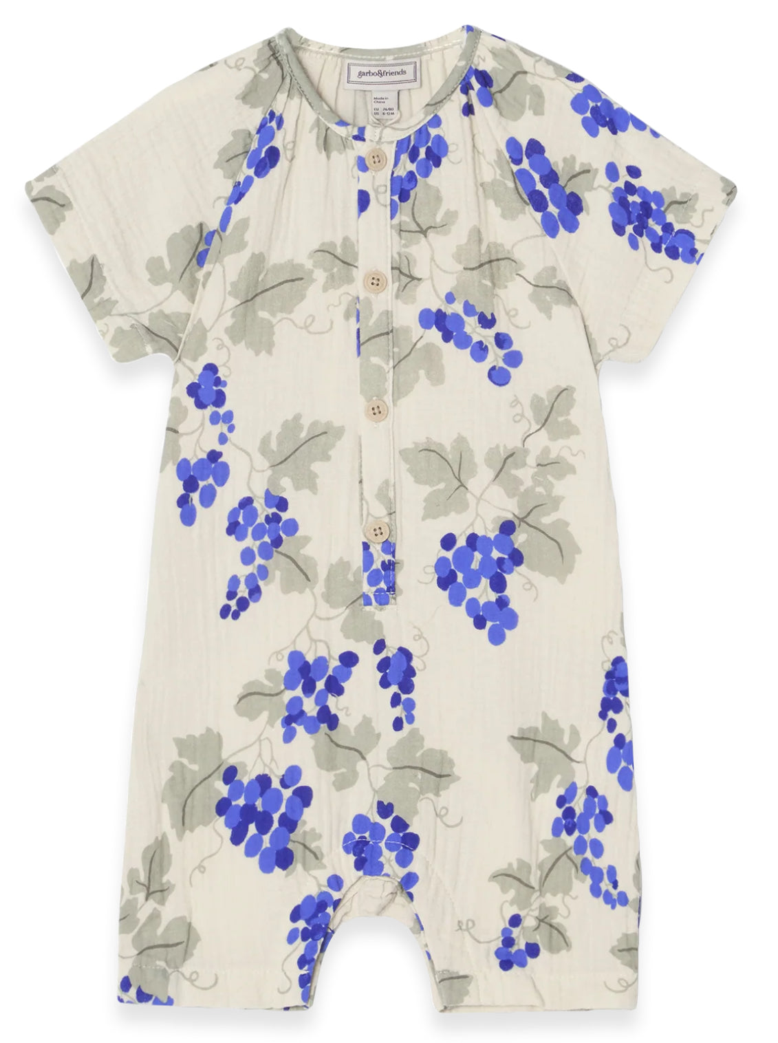 garbo&friends Muslin Onesie (GRAPES BLUE)