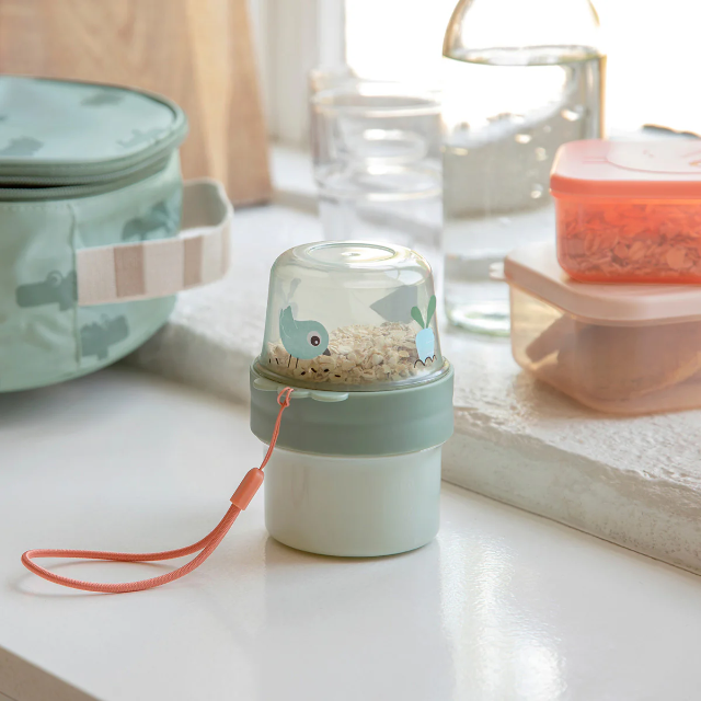 To go 2-way snack container s - birdee - green