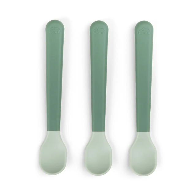 Foodie easy-grip baby spoon 3-pack - green