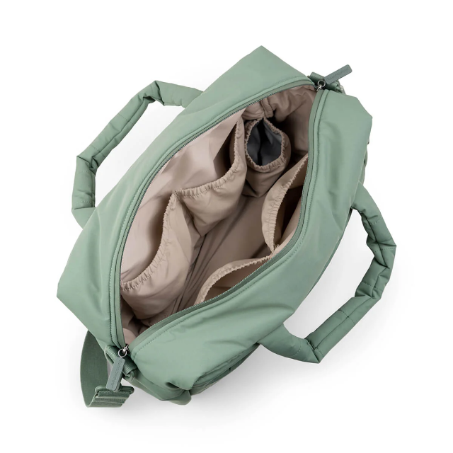 Quilted changing bag - green