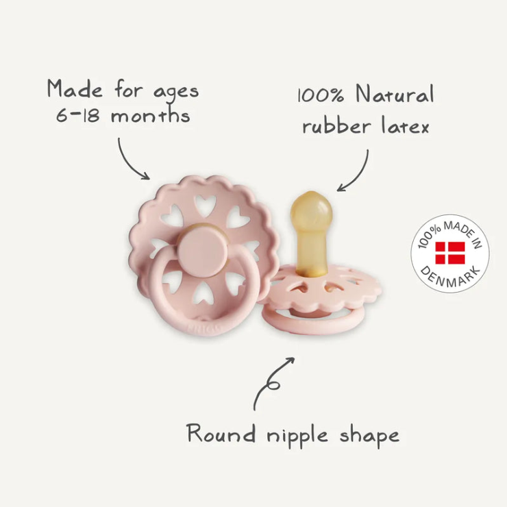 FRIGG Fairytale Pacifier 2 Pack Latex - Pretty in Peach and Primrose