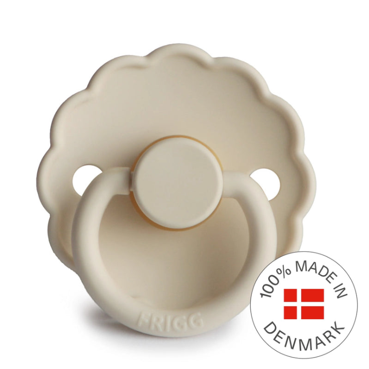FRIGG Daisy Pacifier 2 Pack Latex - Biscuit and Cream