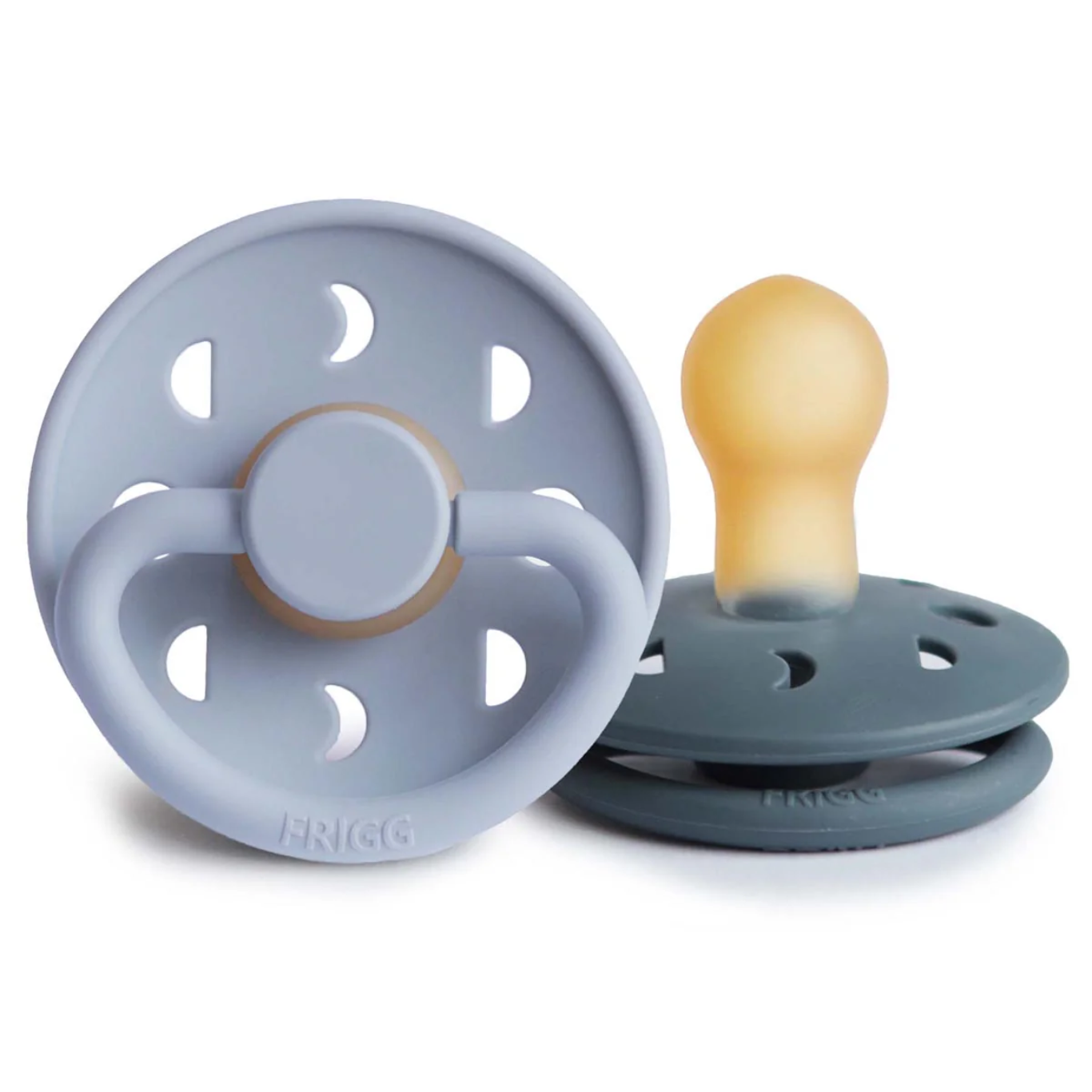 FRIGG Moon Pacifier 2 Pack Latex - Powder Blue and Slate