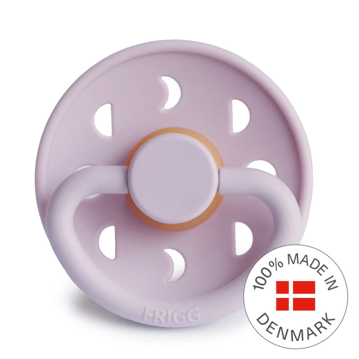 FRIGG Moon Pacifier 2 Pack Latex - Soft Lilac and Pale Daffodil