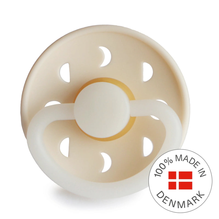 FRIGG Moon Phase Night Pacifier 2 Pack Latex - Stone Blue and Cream