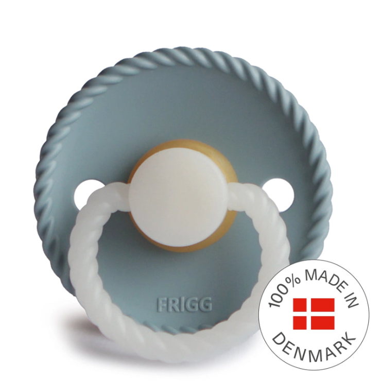 FRIGG Rope Night Pacifier 2 Pack Latex - Stone Blue and Sage