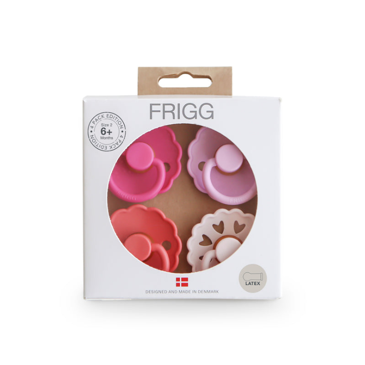 FRIGG 4-Pack Pacifiers - Latex - Rosy Romance