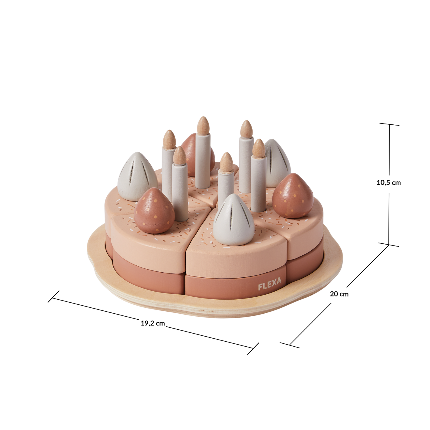 BIRTHDAY CAKE, 6 SLICES, HANDPAINTED