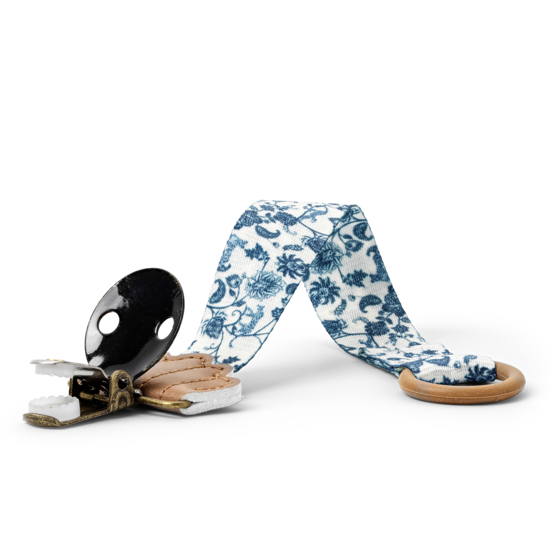 Elodie Pacifier Clip - Garden Leo Toile