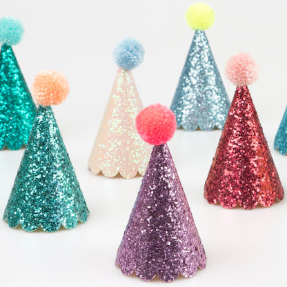 Glitter Mini Party Hats (x 8)
