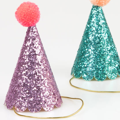 Glitter Mini Party Hats (x 8)