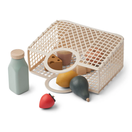 Liewood
Beige Shopping Basket & Play Food Set