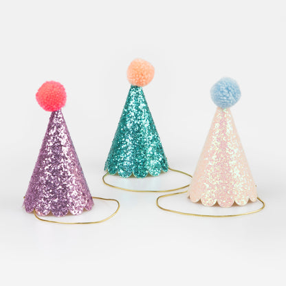 Glitter Mini Party Hats (x 8)