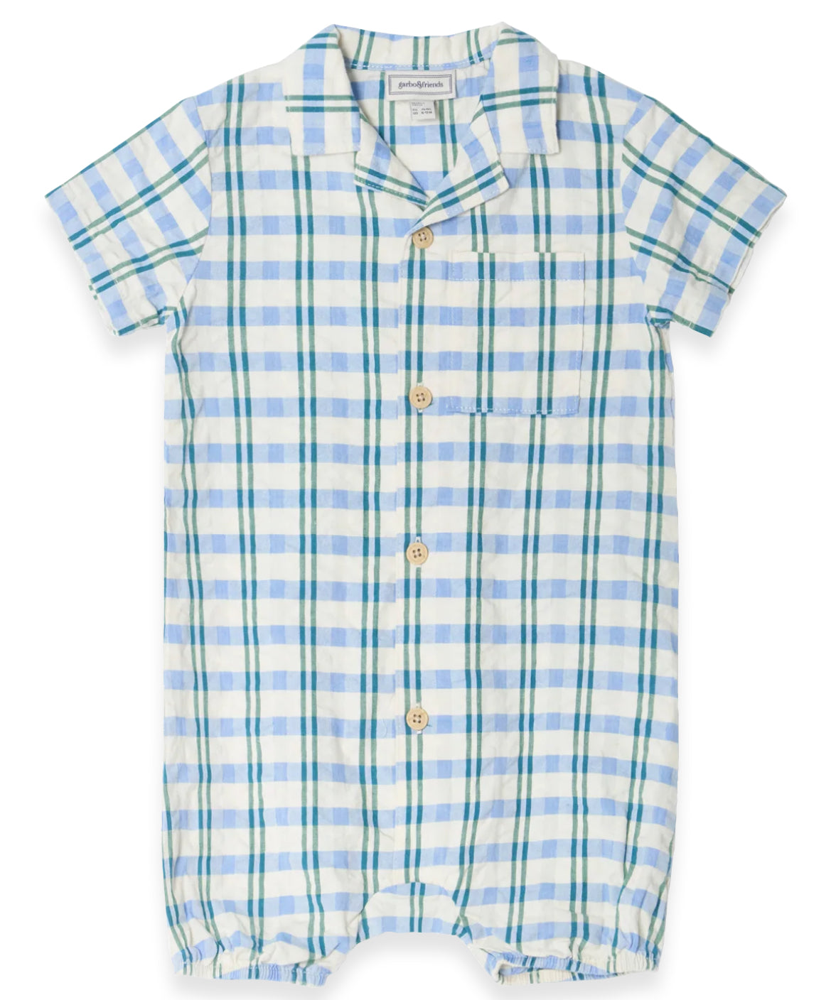 garbo&friends Seersucker Shirt Onesie