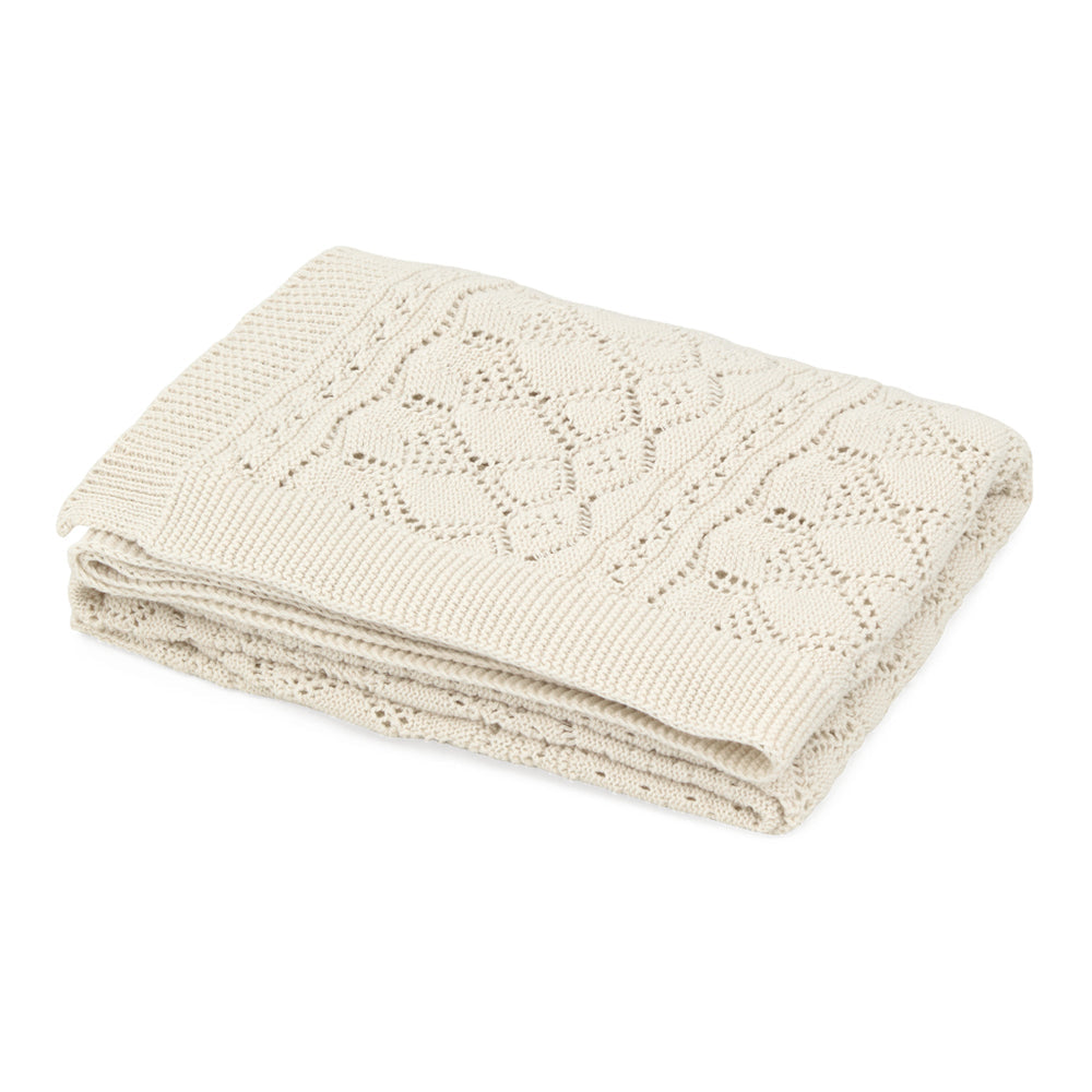 Pointelle Baby Knit Throw-Off White