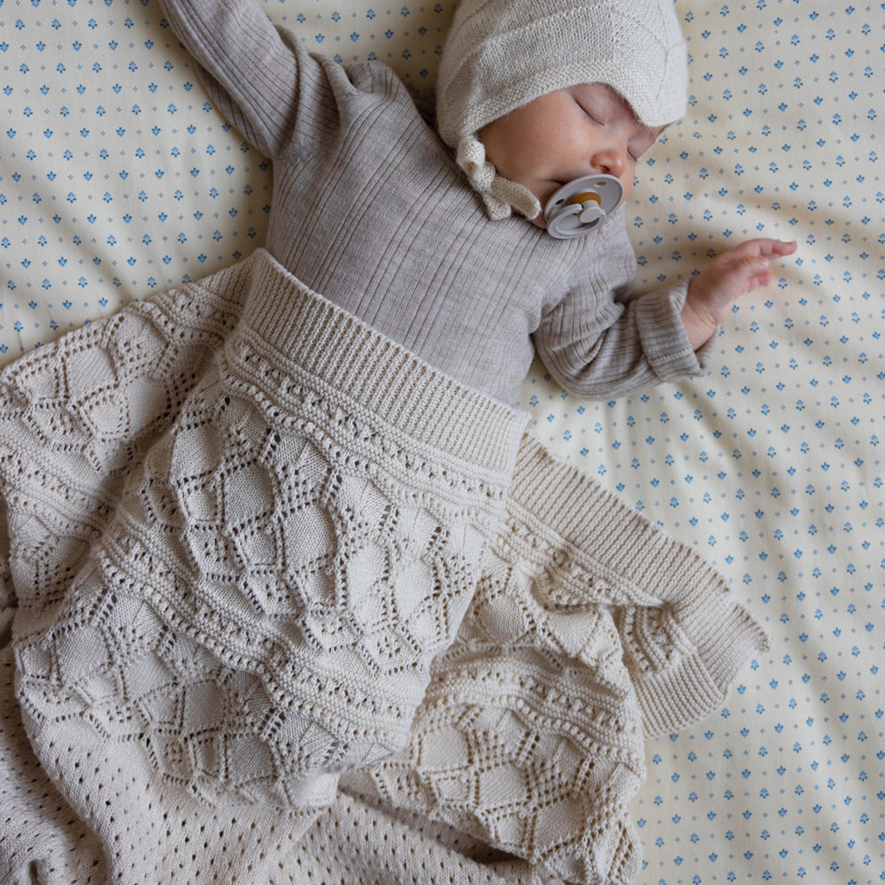 Pointelle Baby Knit Throw-Off White
