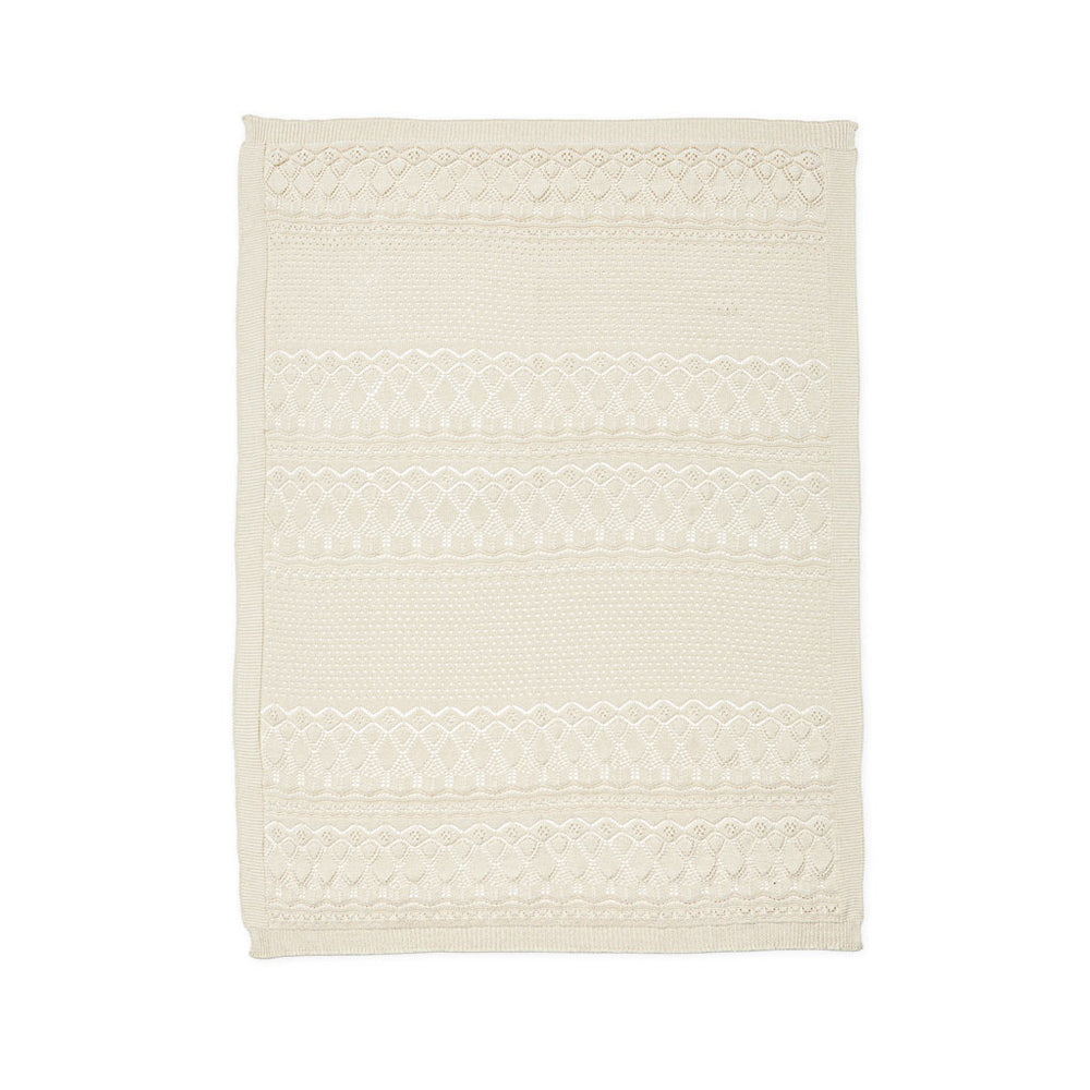 Pointelle Baby Knit Throw-Off White