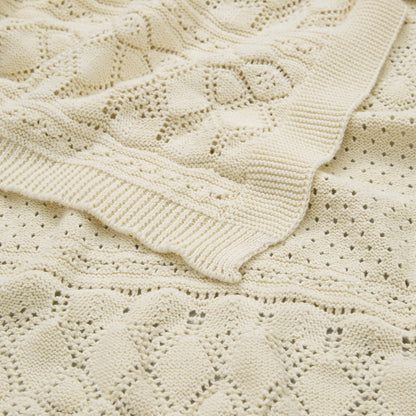 Pointelle Baby Knit Throw-Off White