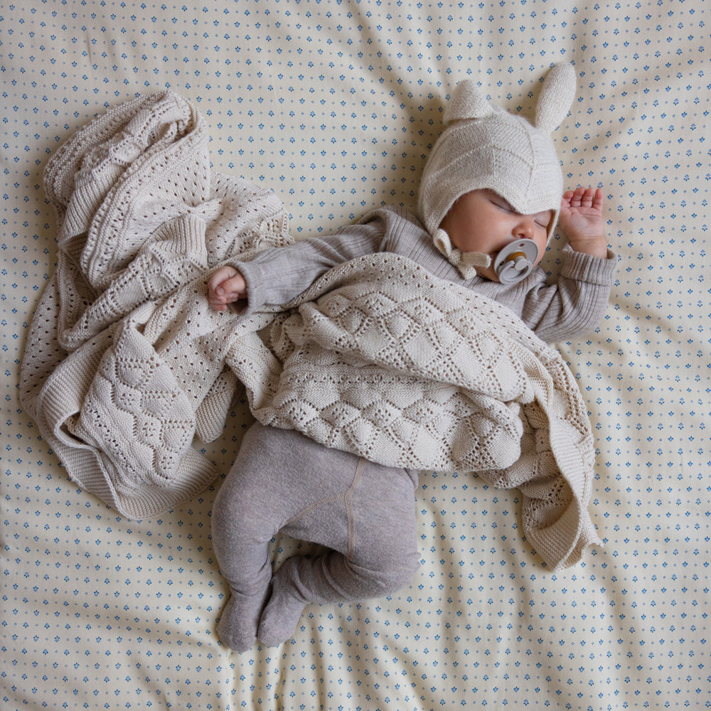 Pointelle Baby Knit Throw-Off White