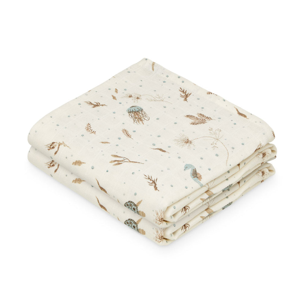 Muslin Cloth, 2-pack - Sea Garden