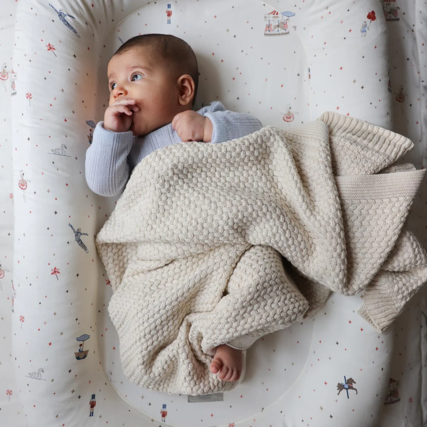 Harper Baby Knit Throw - Off White