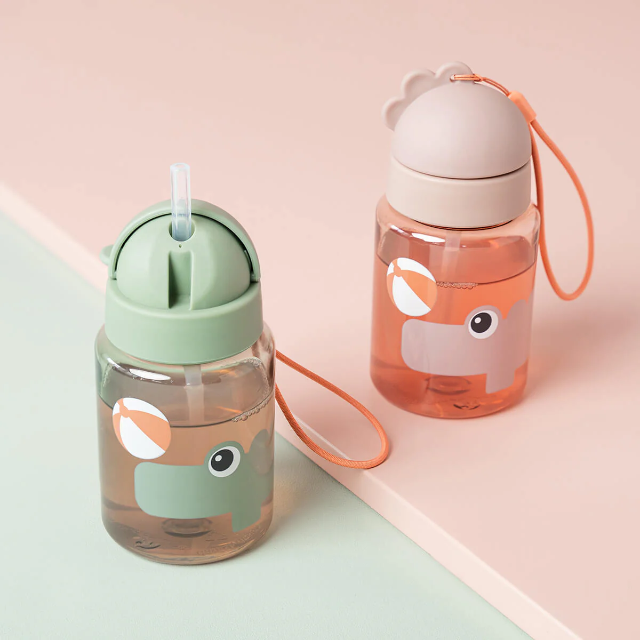 Straw bottle - playground - green - 280 ml
