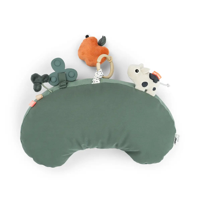 Tummy time activity pillow - tiny farm - green