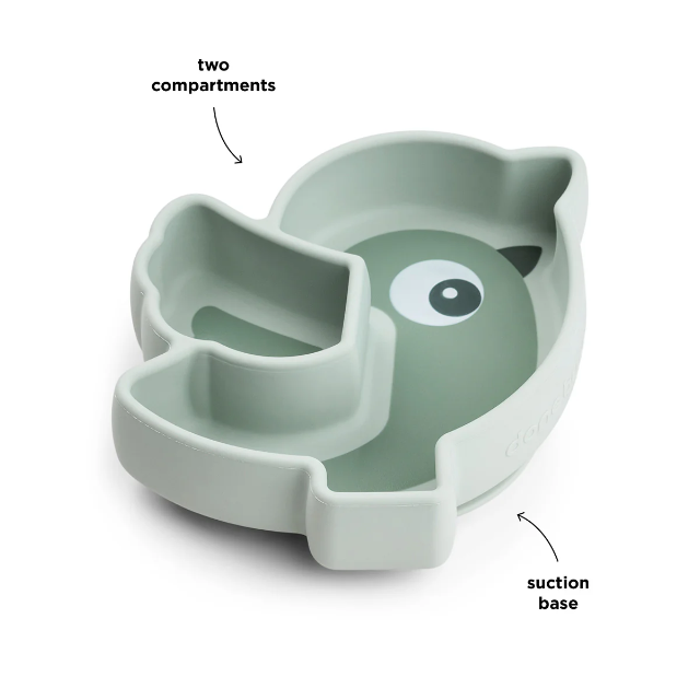 Silicone stick&stay snack plate - birdee - green