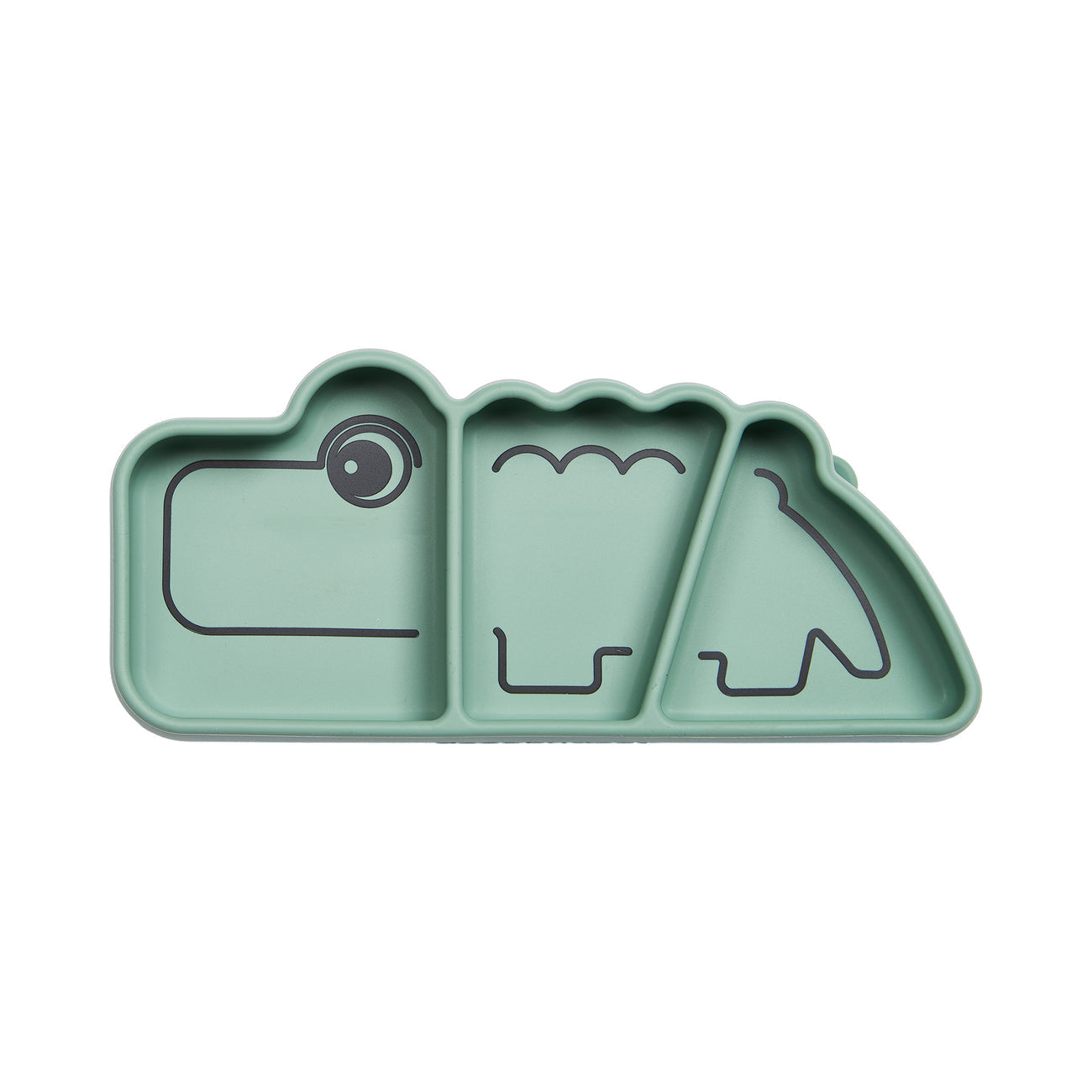 Silicone stick & stay snackplate - croco - green