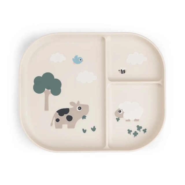 Foodie compartment plate - tiny farm - sand