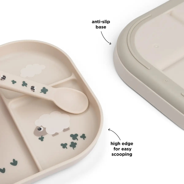 Foodie compartment plate - tiny farm - sand