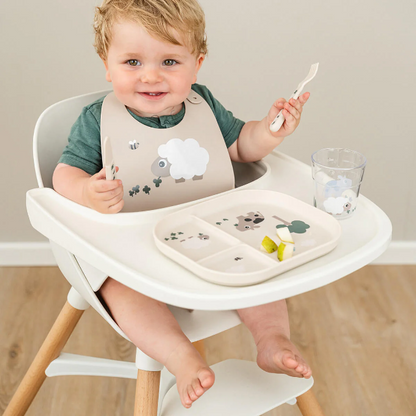 Foodie compartment plate - tiny farm - sand