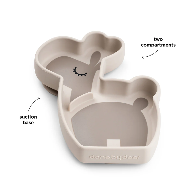 Silicone stick&stay snack plate - lalee - sand