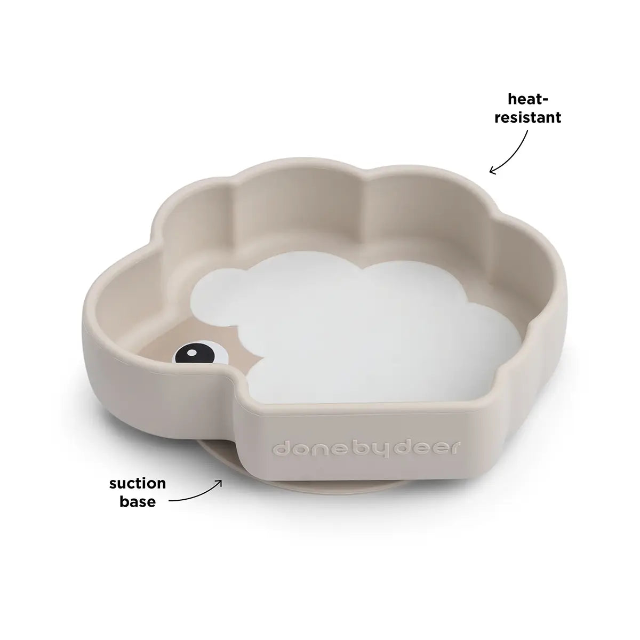 Silicone stick&stay bowl - sheepy - sand