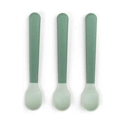 Foodie easy-grip baby spoon 3-pack - green