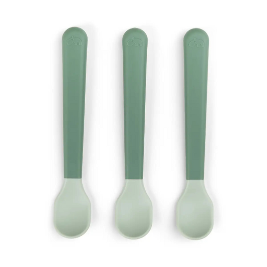 Foodie easy-grip baby spoon 3-pack - green