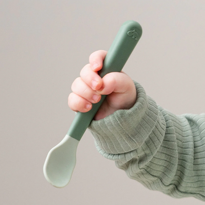 Foodie easy-grip baby spoon 3-pack - green