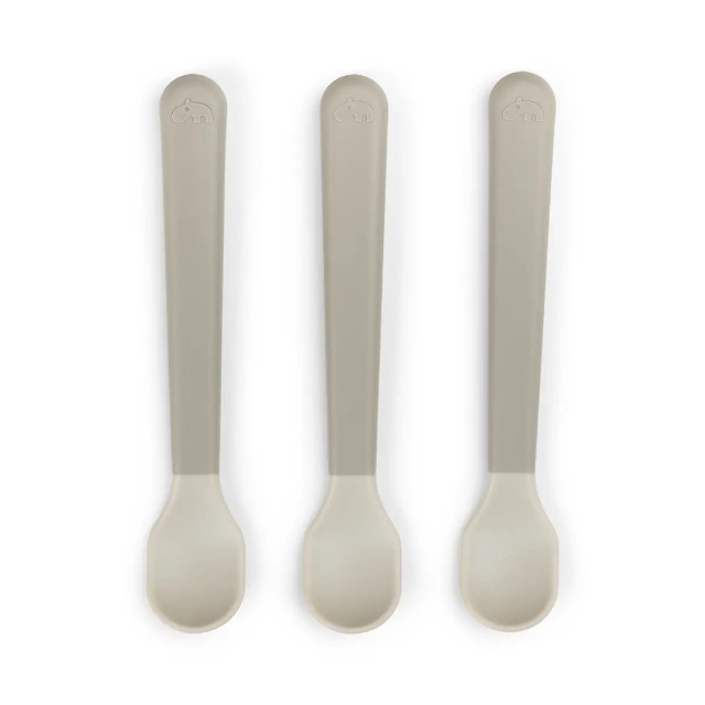 Foodie easy-grip baby spoon 3-pack - sand
