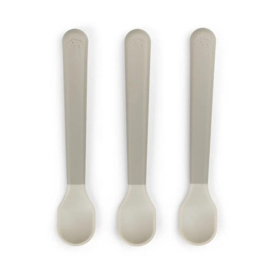 Foodie easy-grip baby spoon 3-pack - sand