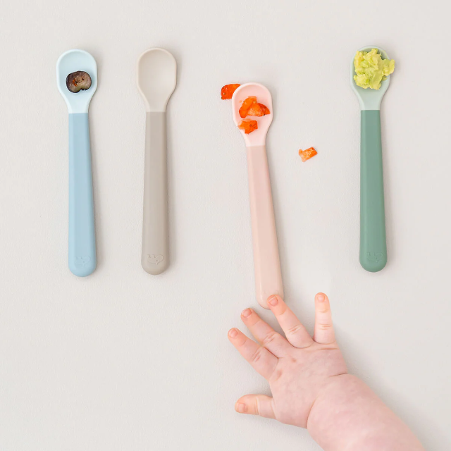 Foodie easy-grip baby spoon 3-pack - sand