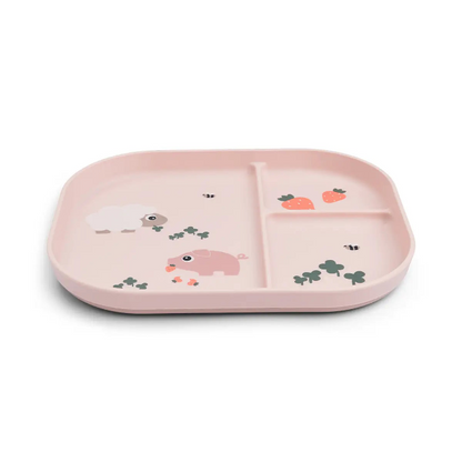 Foodie compartment plate - tiny farm - powder