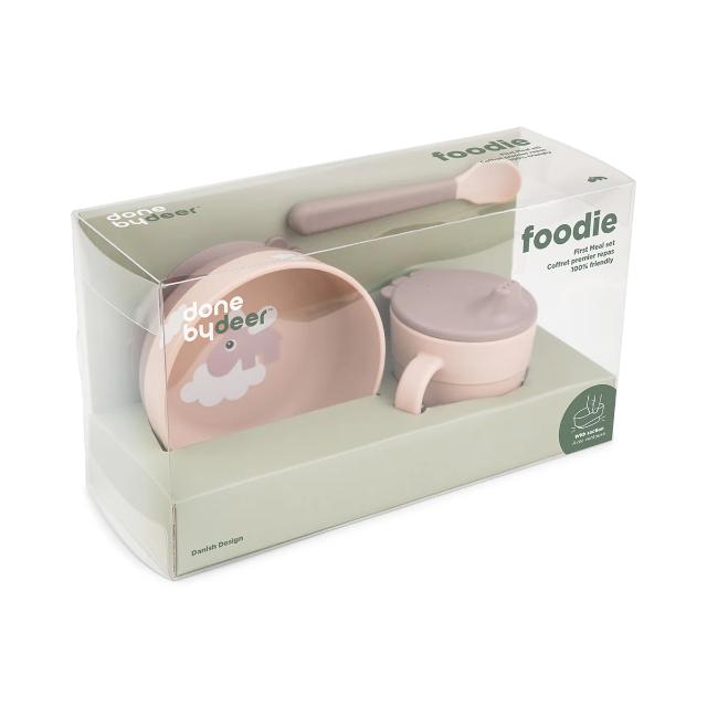 Foodie first meal set w/suction - happy clouds - powder