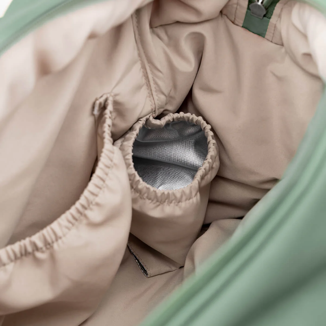 Quilted changing bag - green