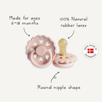 FRIGG Fairytale Pacifier 2 Pack Latex - Pretty in Peach and Primrose