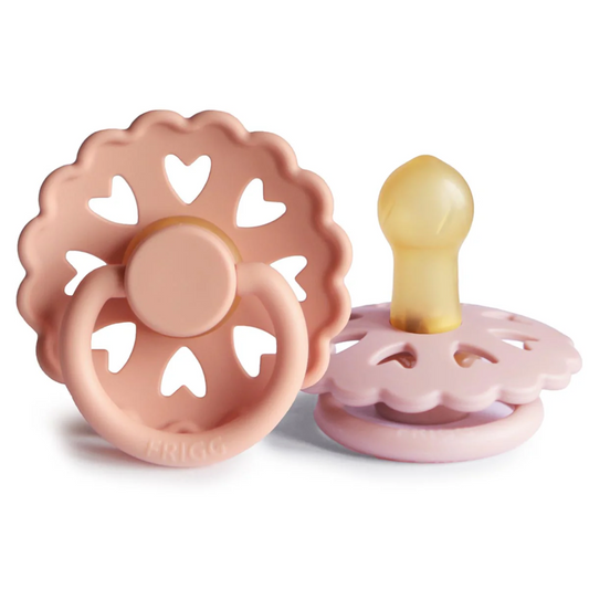 FRIGG Fairytale Pacifier 2 Pack Latex - Pretty in Peach and Primrose