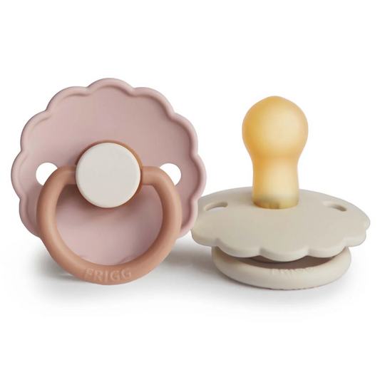 FRIGG Daisy Pacifier 2 Pack Latex - Biscuit and Cream