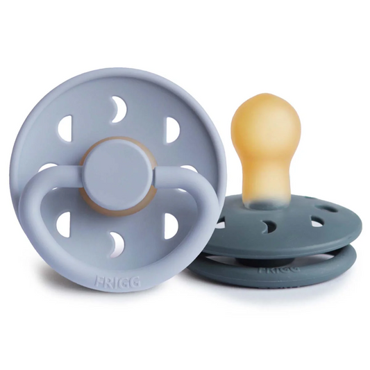 FRIGG Moon Pacifier 2 Pack Latex - Powder Blue and Slate