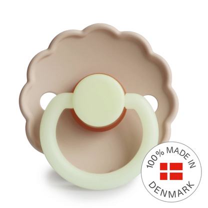 FRIGG Daisy Night Pacifier 2 Pack Latex - Cream and Croissant