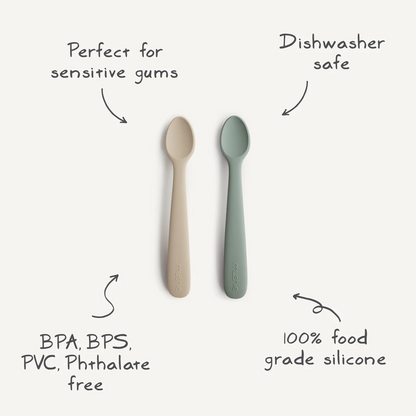 Silicone Feeding Spoons - Dried Thyme/Natural