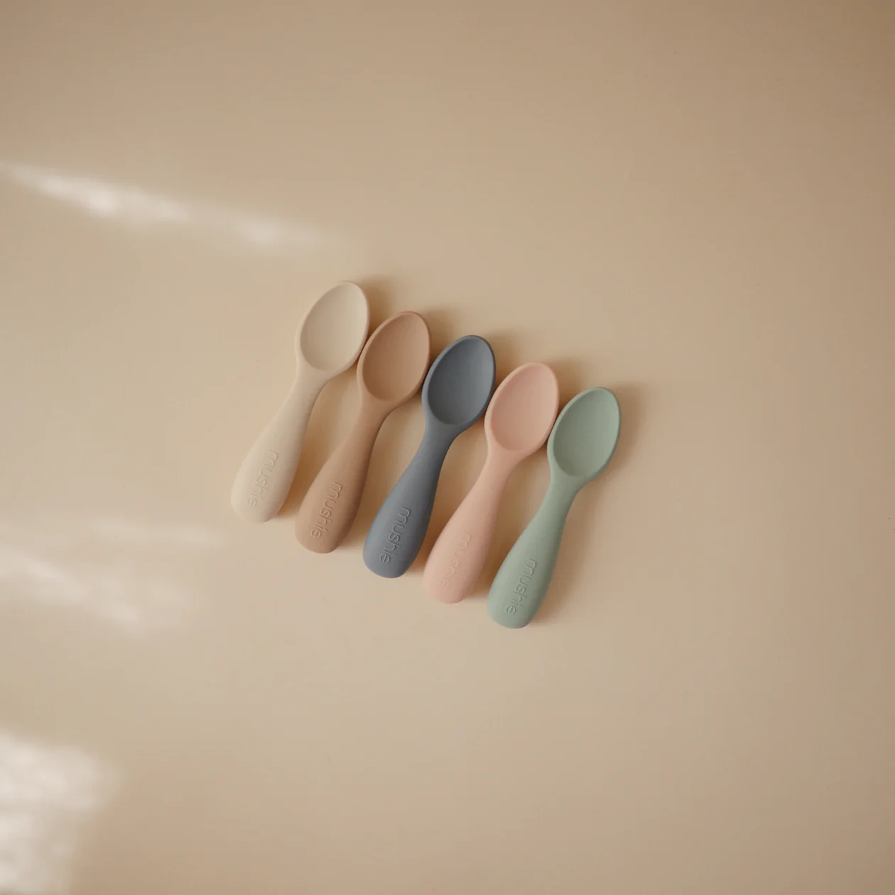 Silicone Toddler Starter Spoons - Natural/Shifting Sand